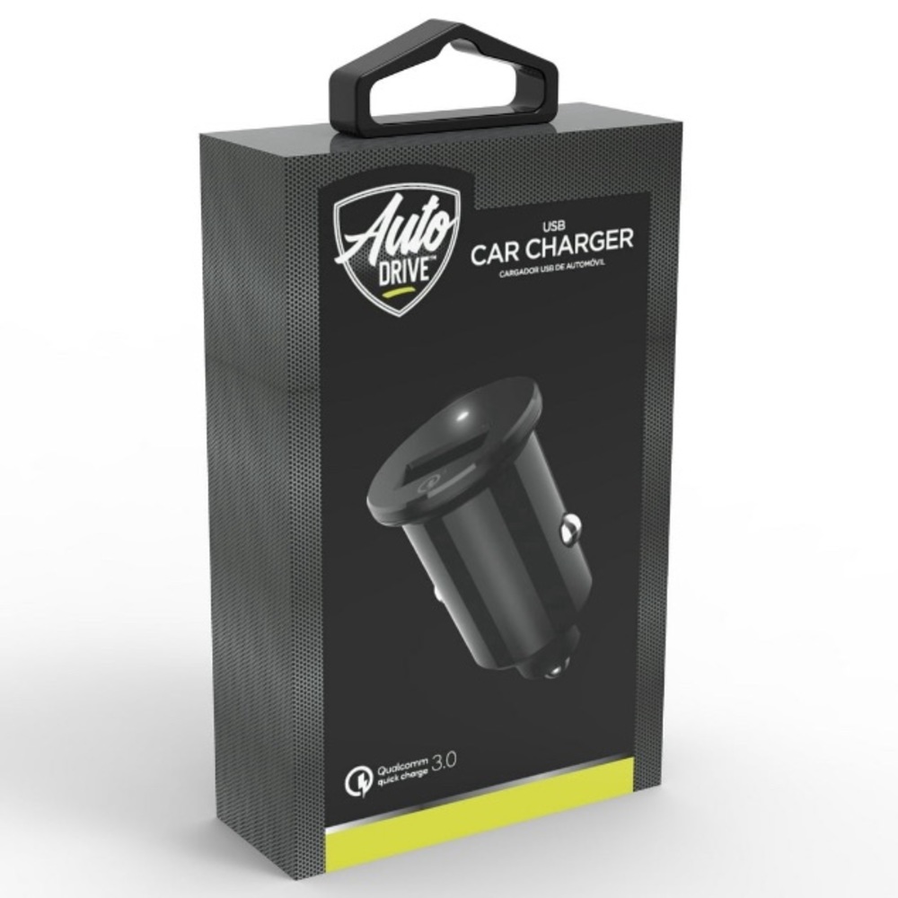 Auto Drive Black Quick Charge 3.0 USB Car Charger